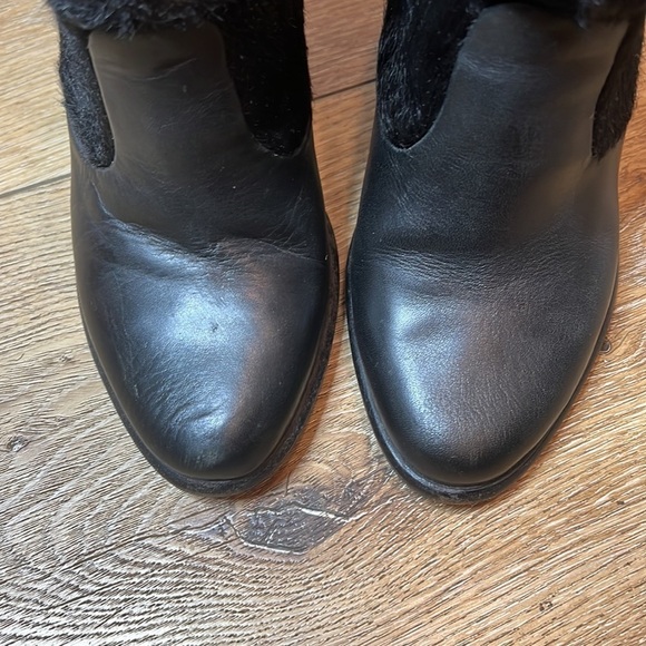 All Saints Black Hessian Pony Hair Two Tone Ankle Boots Size 36/6 - Picture 4 of 8